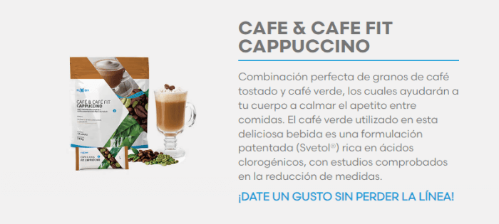 CAFE & CAFE FIT CAPUCCINO FUXION saludable para control de peso reducir medidas