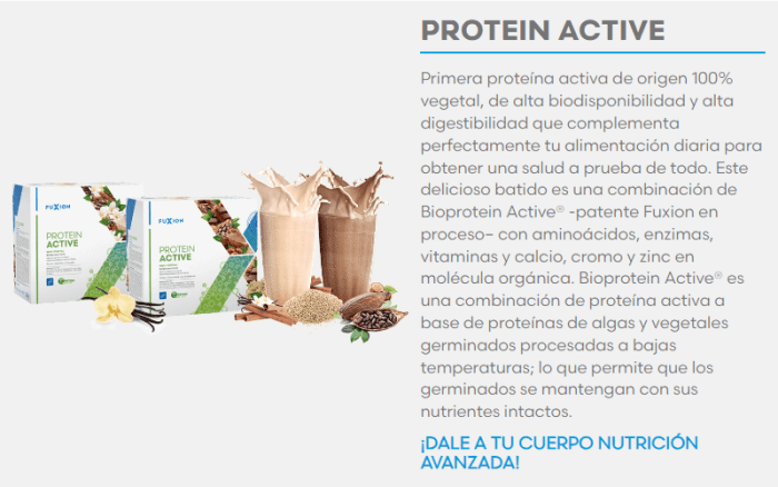 PROTEIN ACTIVE FUXION (biopro x active) batido proteina vegetal vegana que proporciona nutrientes para reforzar la salud y defensas