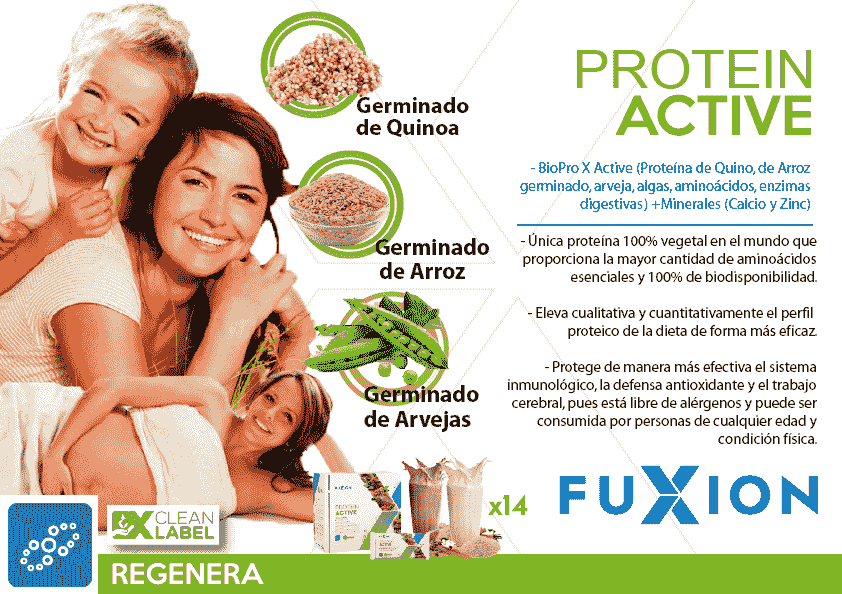 PROTEIN ACTIVE FUXION (BIOPRO X ACTIVE FUXION) ¿como y donde comprar? batido proteina vegetal vegana que proporciona nutrientes para ayudar a reforzar salud y defensas